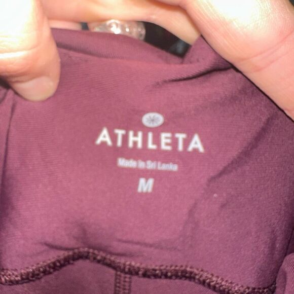 Athleta maroon high impact Salutations high rise leggings - Picture 3 of 4